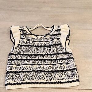 Anthropologie Black and White Knit vest